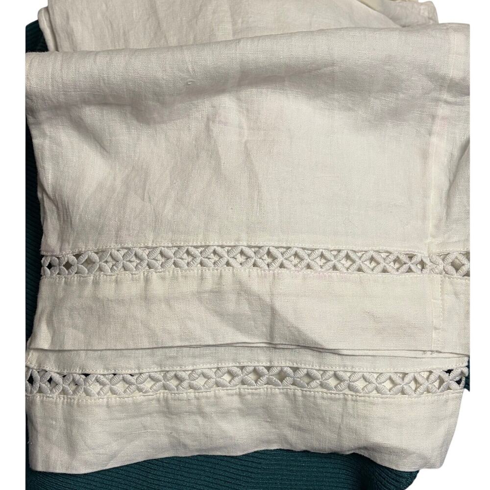Joie 100% Linen White Wide Leg Crop Pant size Medium - Picture 6 of 9